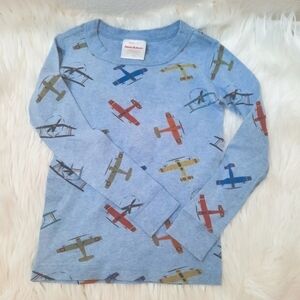 Hanna Andersson Gray Airplane Print PJ Top